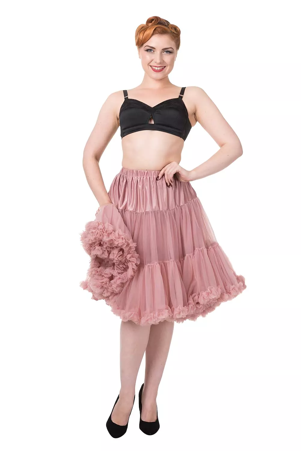 Dusky Pink Vintage Petticoat Skirt with Extra Volume - 50s Rockabilly Style