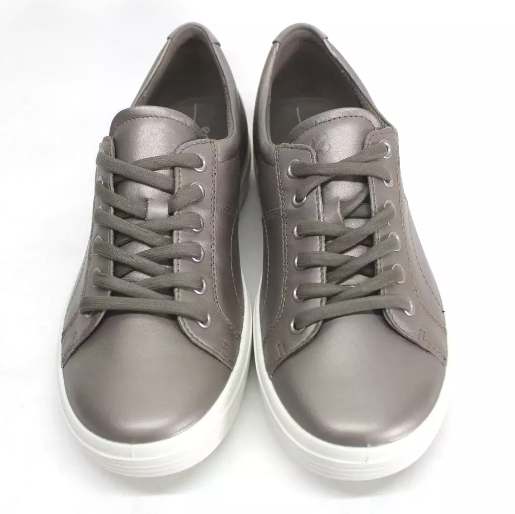 Ecco Soft Classic Women's Trainers - Stone Metallic Warm Grey (UK Size 6.5-7)