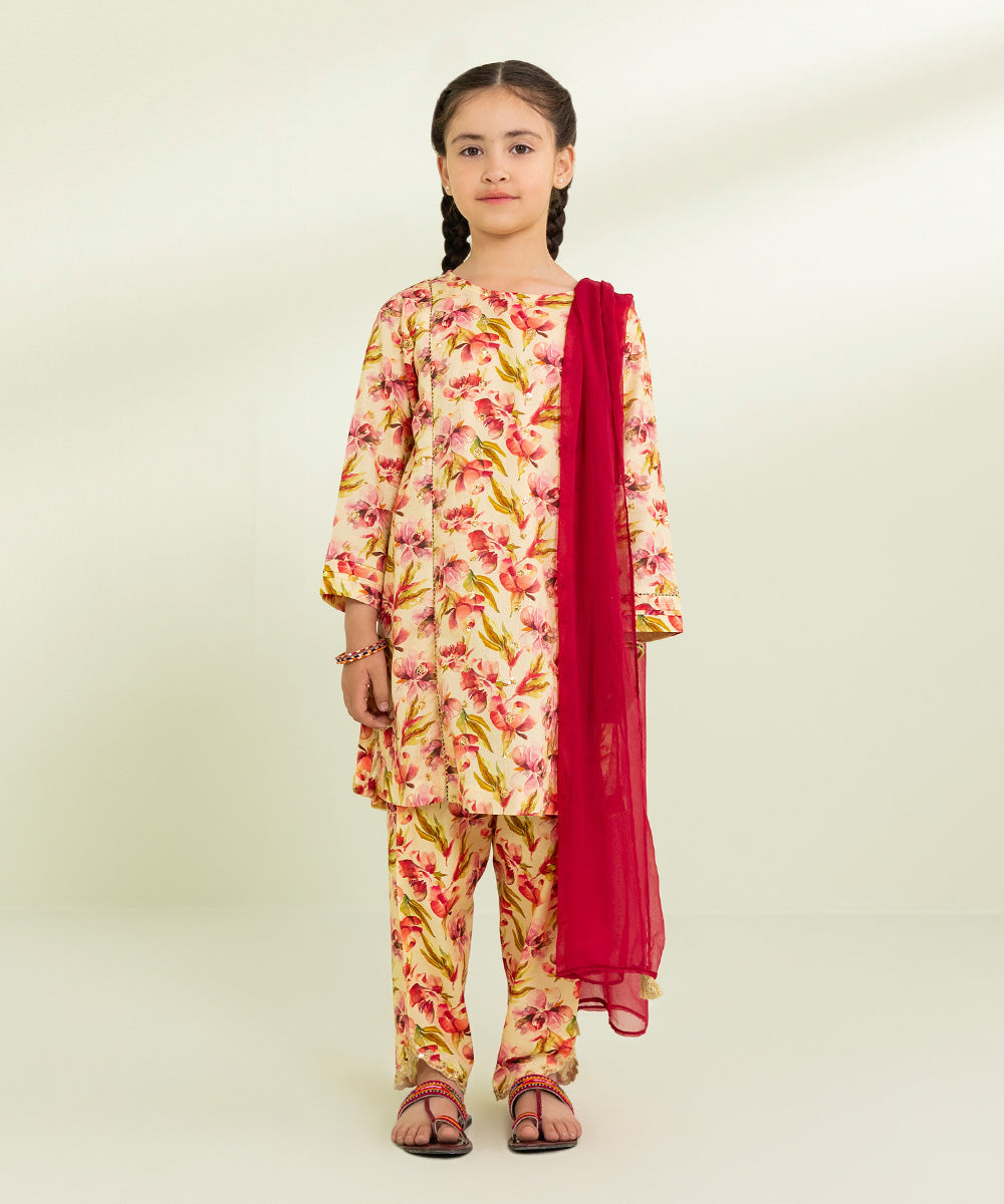 Embroidered Dobby Suit - 3 Piece