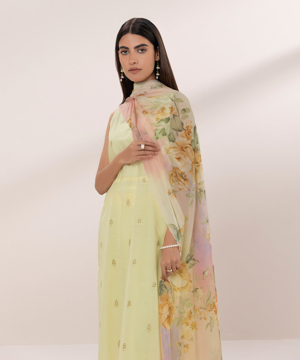 Embroidered Lawn Suit - 3 Piece - Buy Online