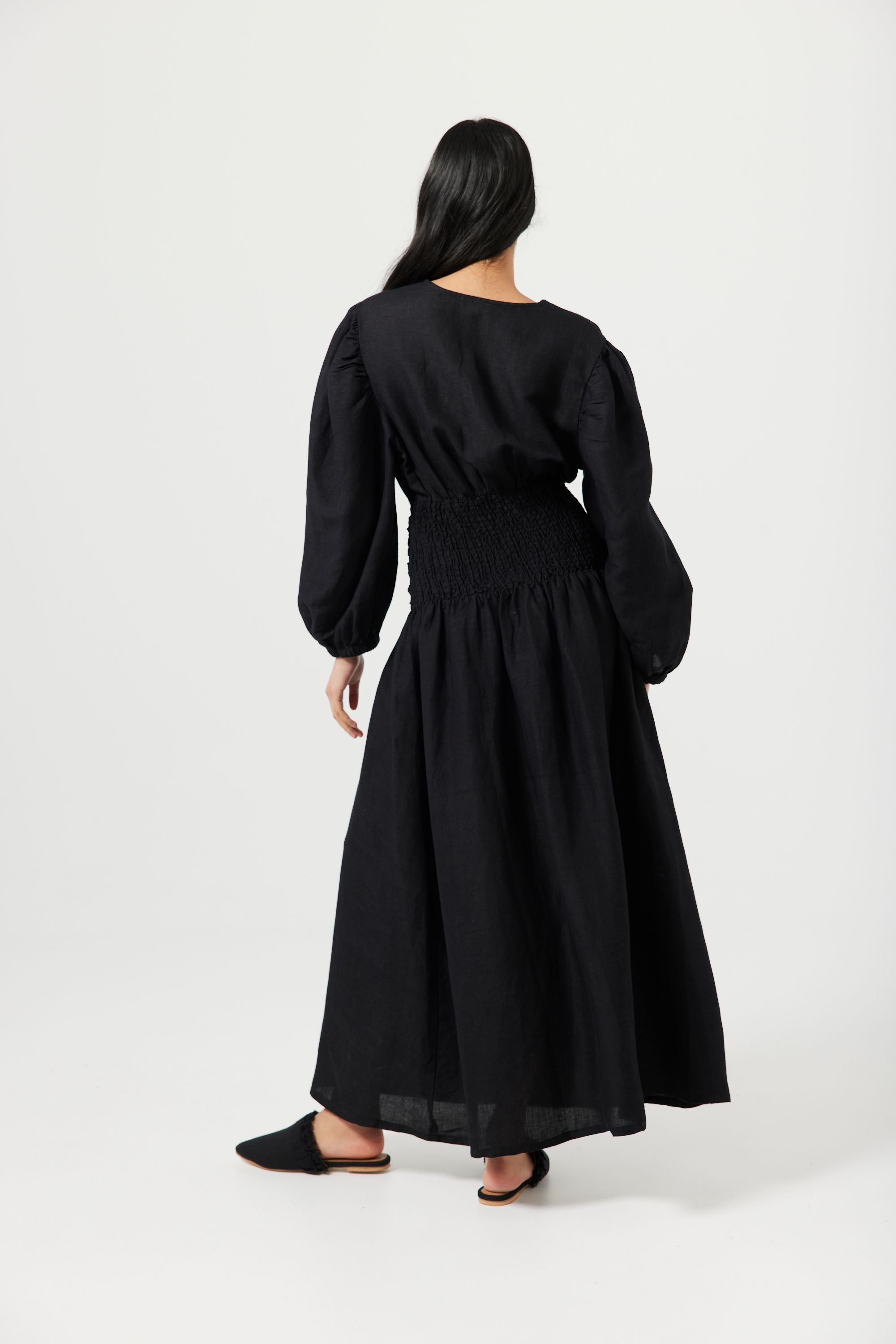 Emilia Dress - Black - Long Maxi - Sleek & Sophisticated