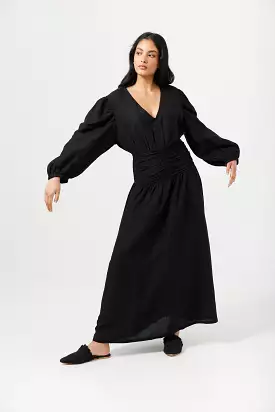 Emilia Dress - Black - Long Maxi - Sleek & Sophisticated