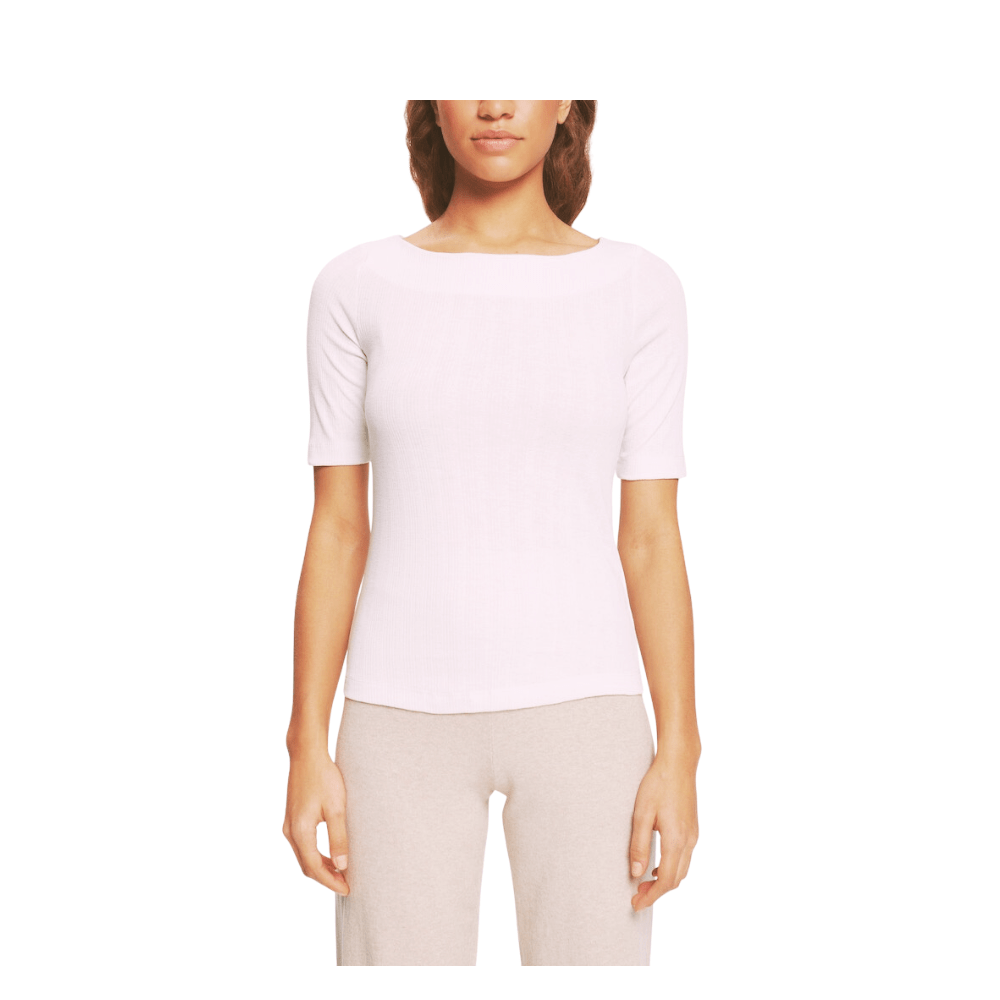 Esprit Soft Pink Ribbed T-Shirt 993EE1K353