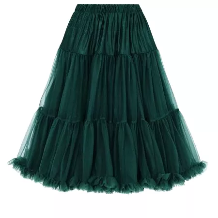 Extra Volume Bottle Green Net Vintage Rockabilly 50s Petticoat Skirt