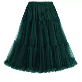 Extra Volume Bottle Green Net Vintage Rockabilly 50s Petticoat Skirt