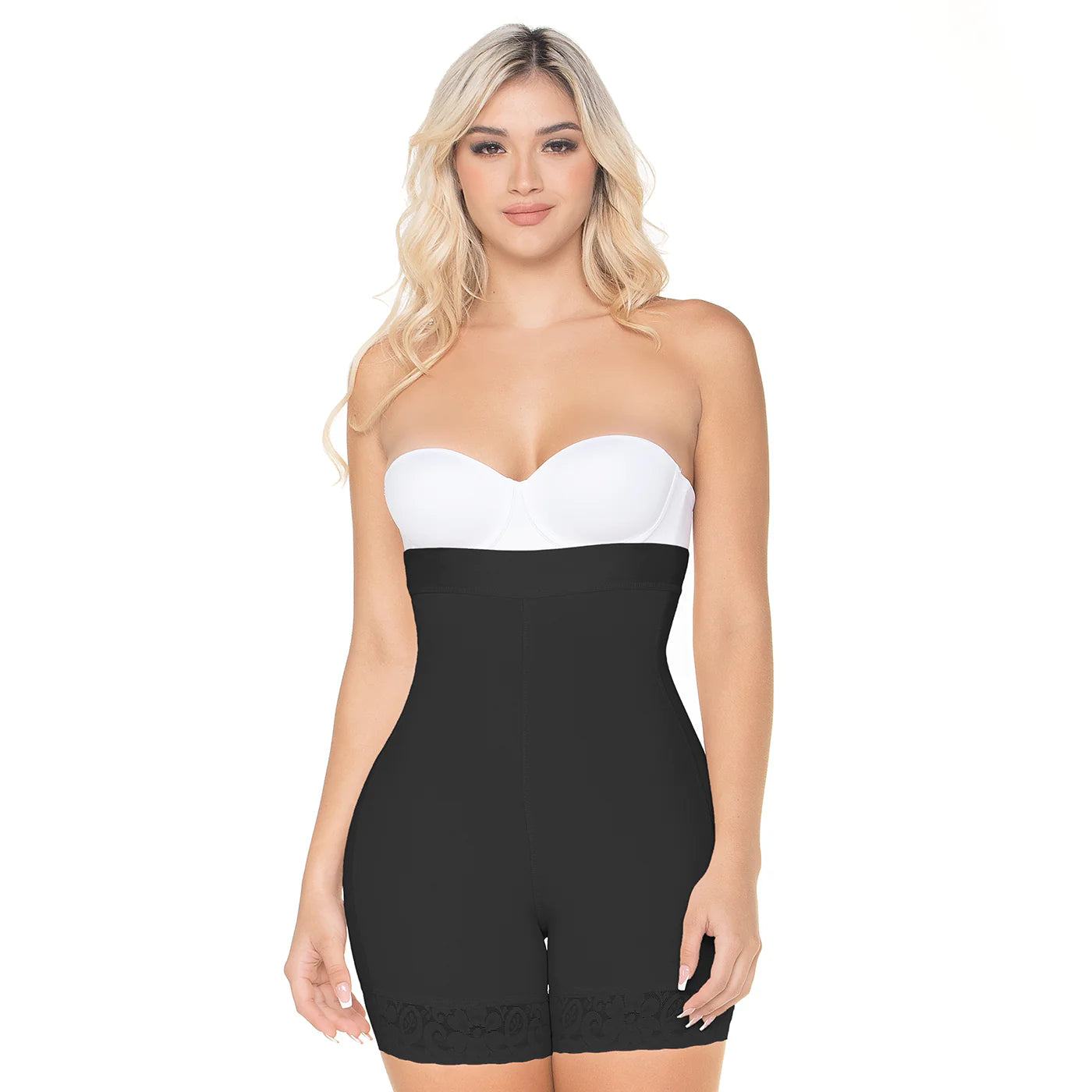 Fajas Mariae FU126 - Butt-Lifter Girdle Colombian Shapewear Fajas - Tummy Control Mid-Thigh-Length - PowerNet