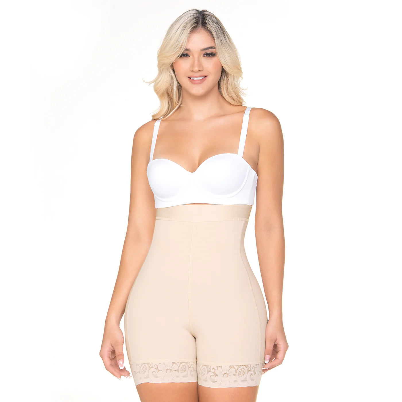 Fajas Mariae FU126 - Butt-Lifter Girdle Colombian Shapewear Fajas - Tummy Control Mid-Thigh-Length - PowerNet