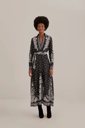 Farm Rio Black Paisley Maxi Dress