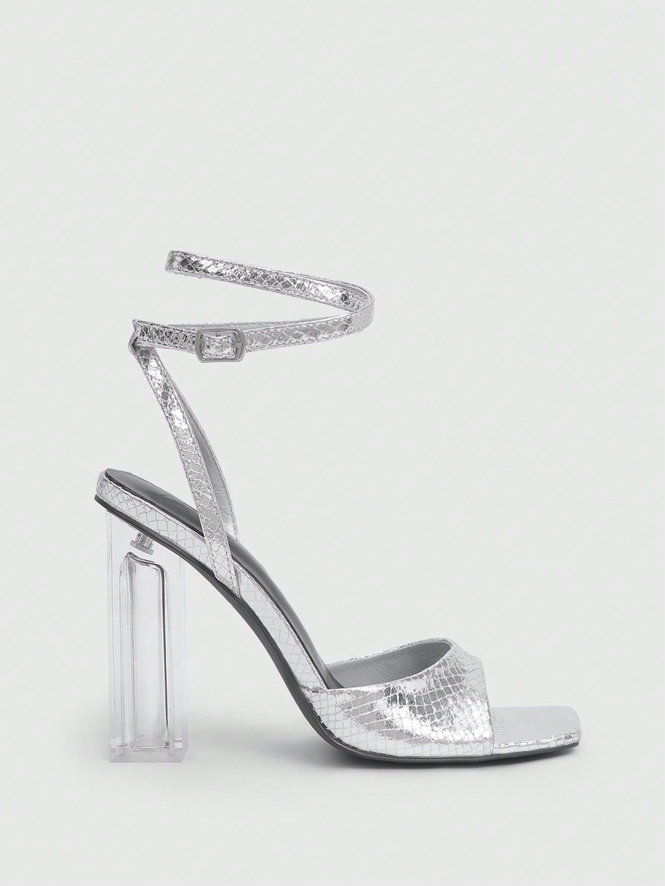 Fashionable Clear Heel & Silver High-Heel Sandals - Spring and Summer