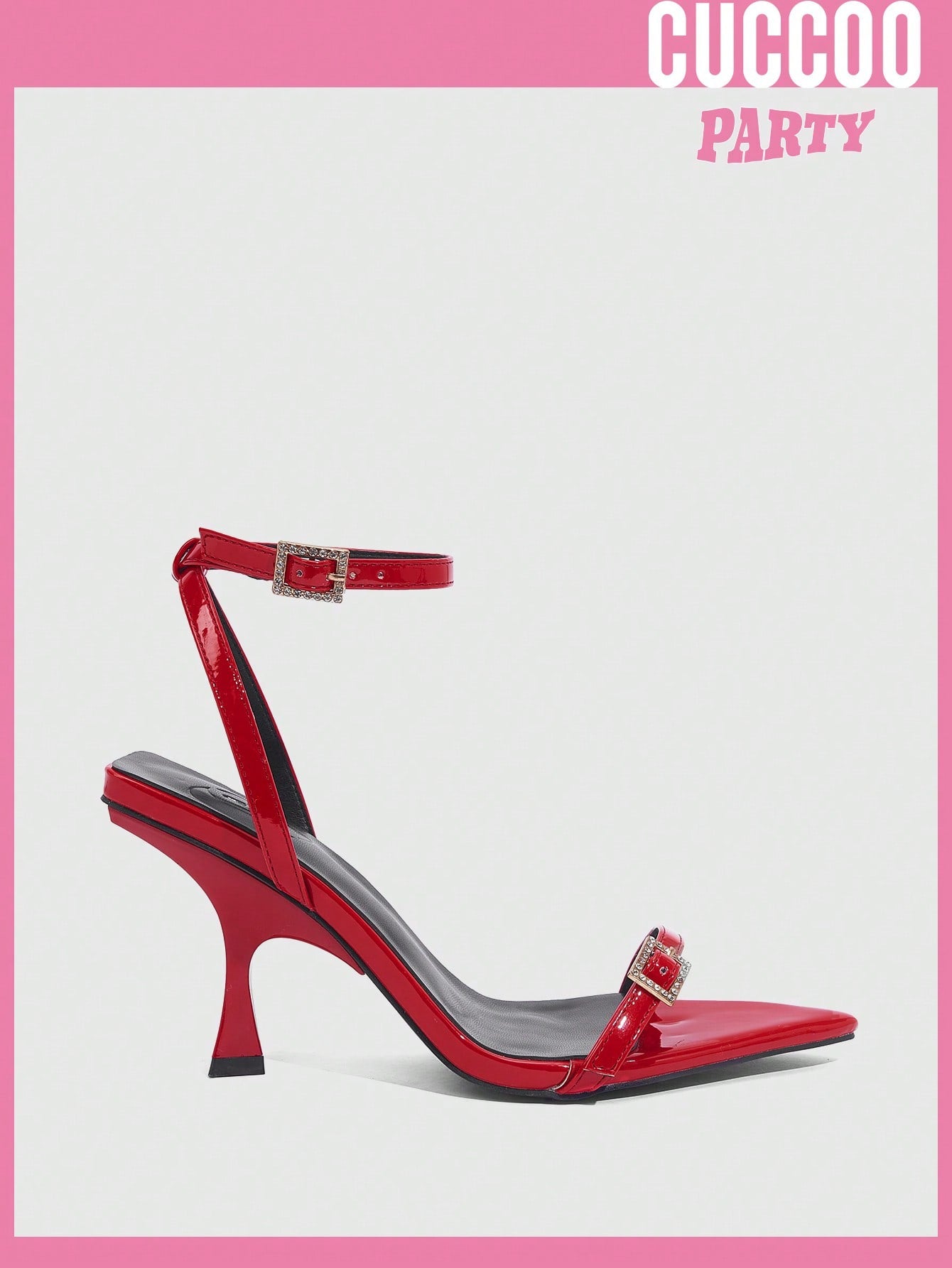 Fashionable thin straps open toe ankle strap block heel sandals for spring and summer.