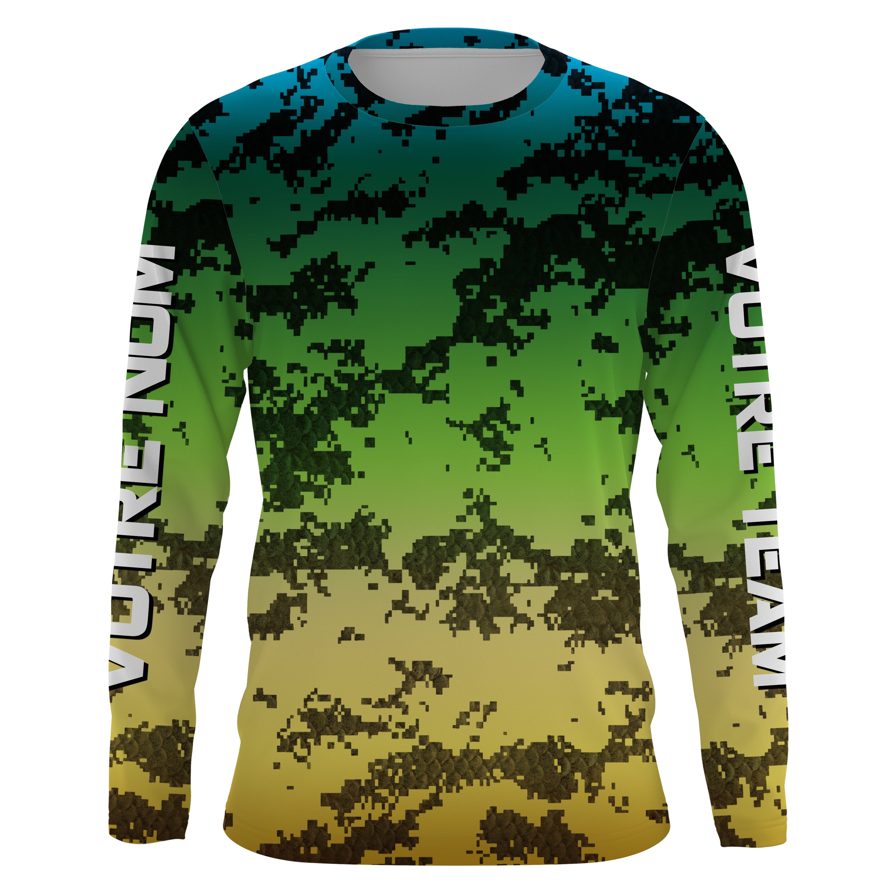 Fishing Gift, Camo T-Shirt, Customize with Name and Team - VEPENP015.