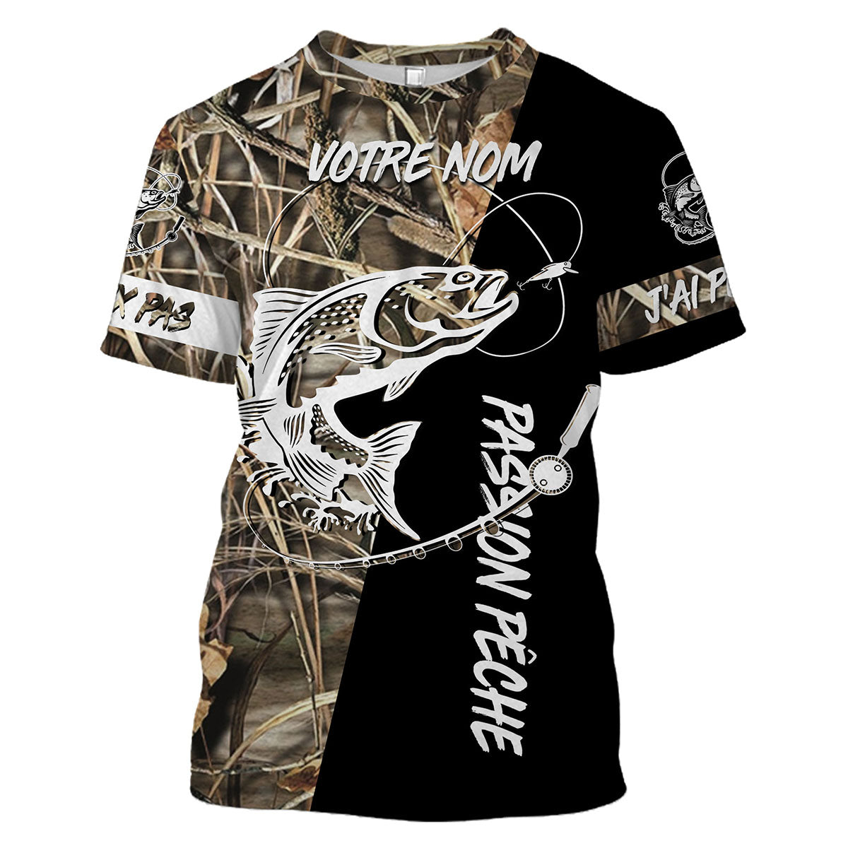 Fishing Trout, Fishing Passion, Fisherman T-Shirt, Can't, Fished, Camouflage, Customize - VEPETR006