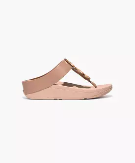 FitFlop Beige Metallic Trim Toe Post Sandals