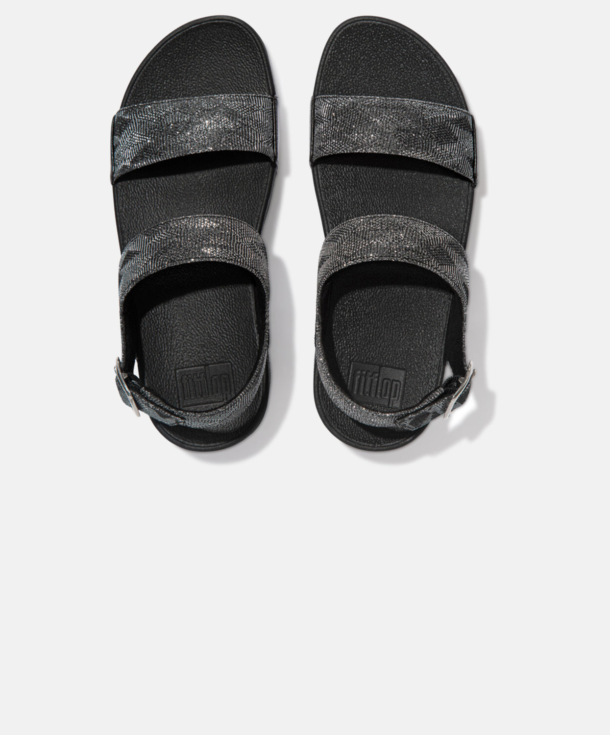 FitFlop Black Glitz Back-Strap Sandals