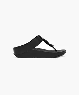 FitFlop Black Sandals with Metallic Trim