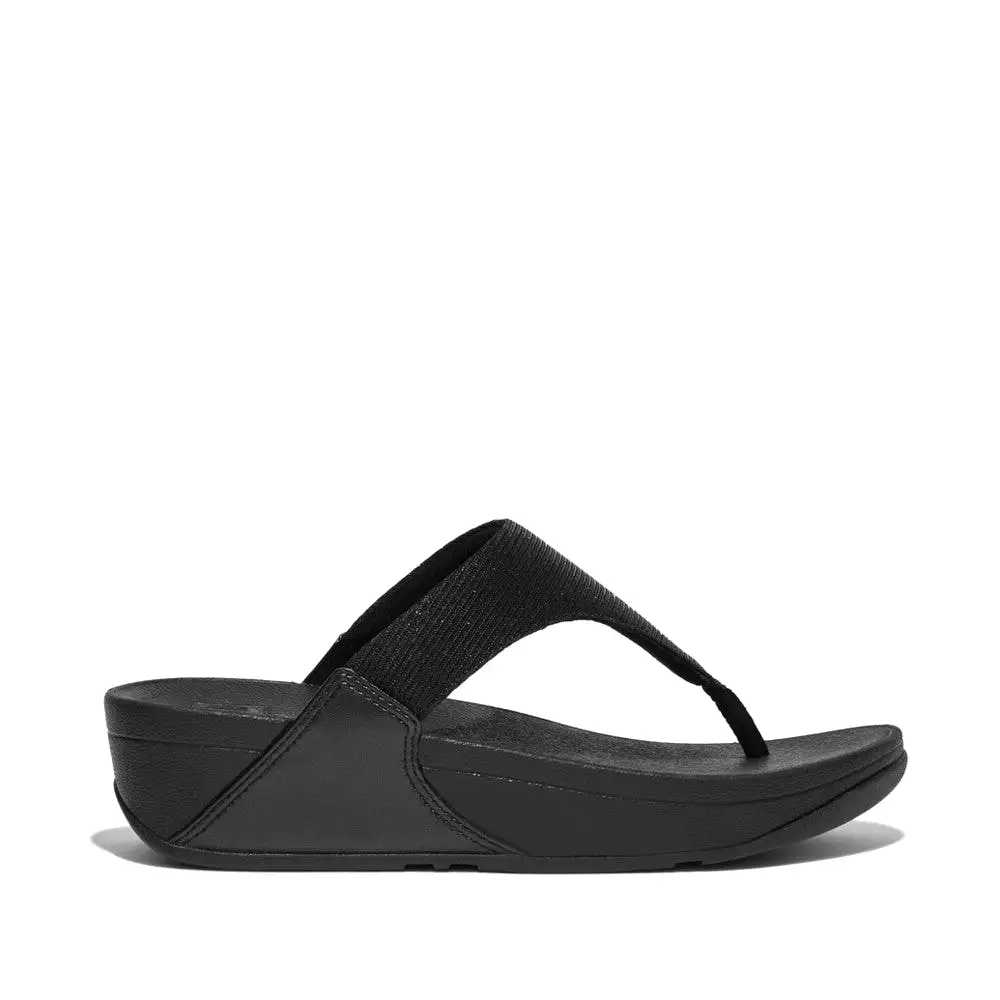 FitFlop Black Shimmerlux Toe-Post Sandals [result]