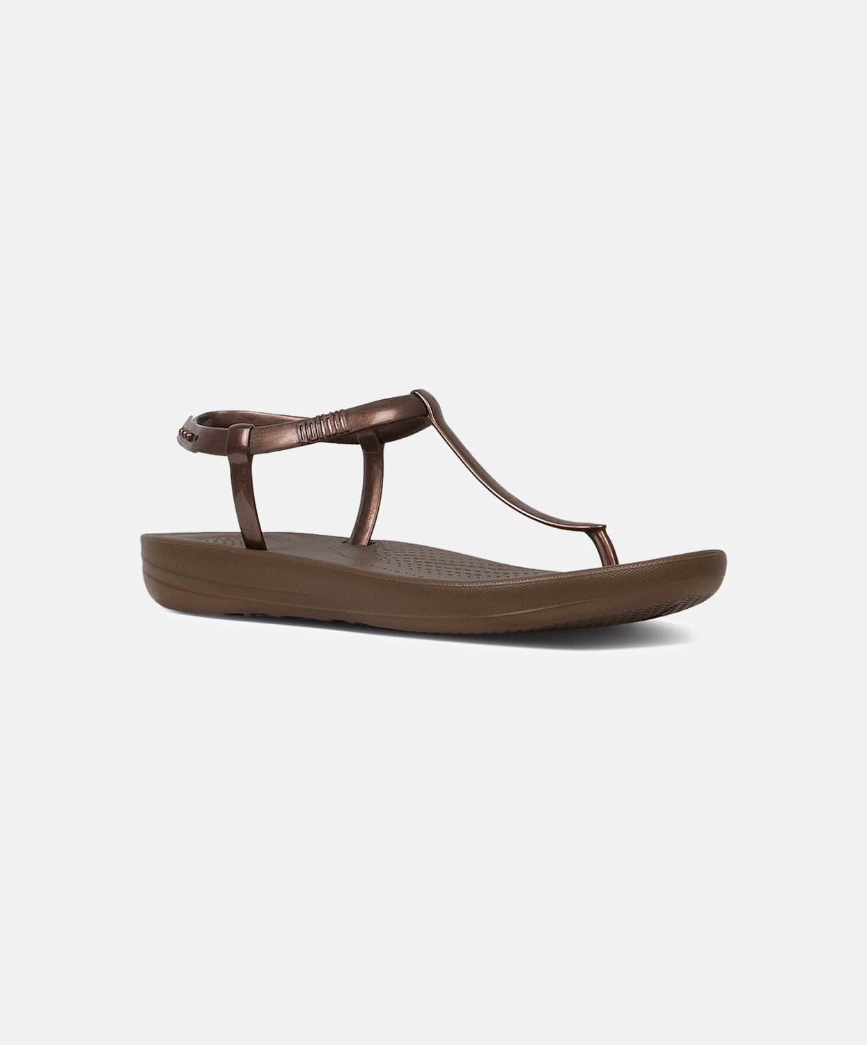 FitFlop bronze thongs with splash pearlised design