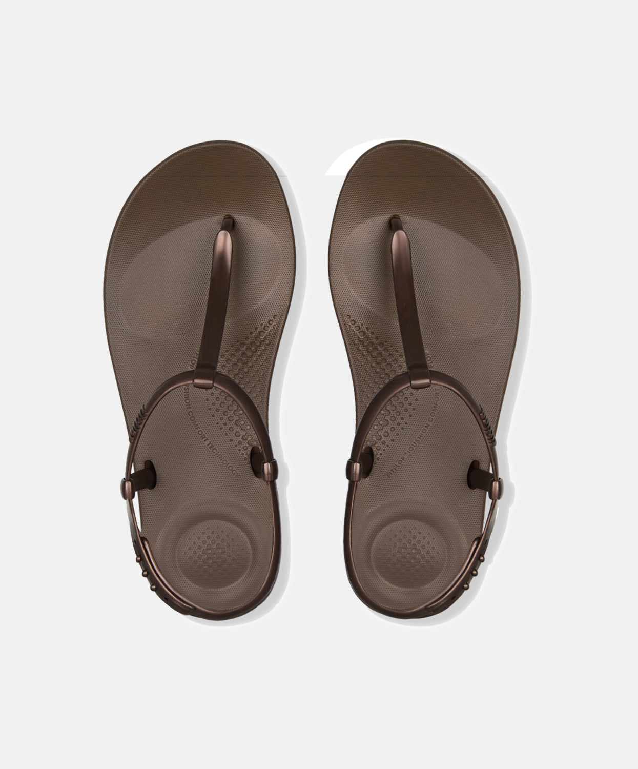 FitFlop bronze thongs with splash pearlised design