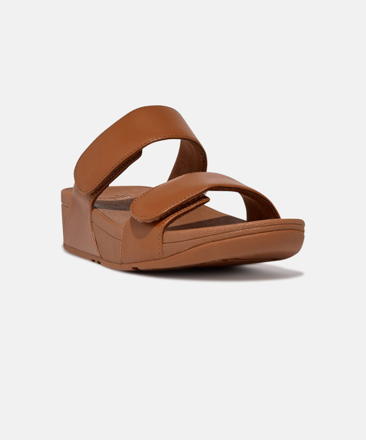 FitFlop Brown Leather Velcro Slides