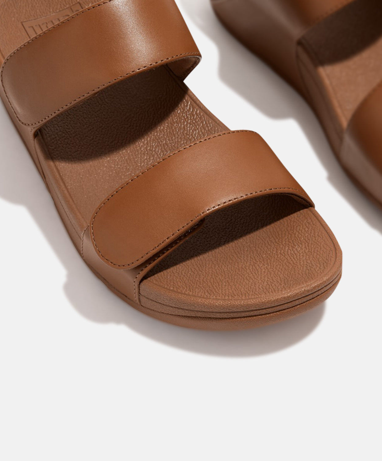 FitFlop Brown Leather Velcro Slides