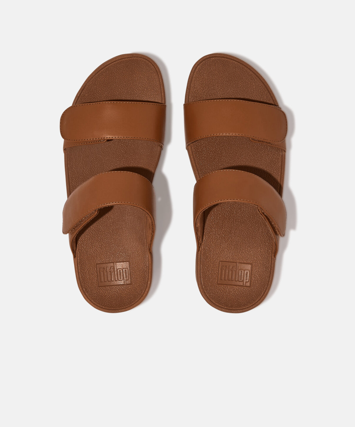 FitFlop Brown Leather Velcro Slides