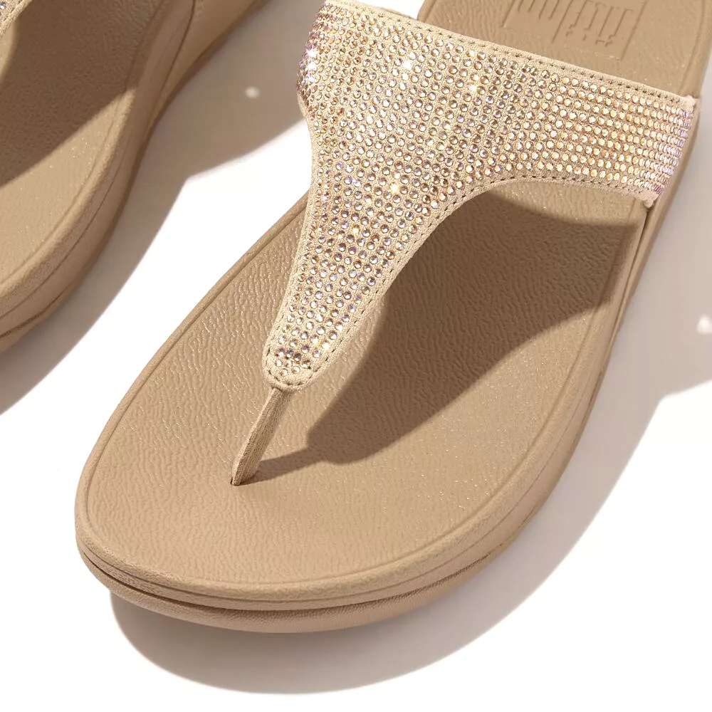 FitFlop Crystal Toe-Post Sandals Latte Beige