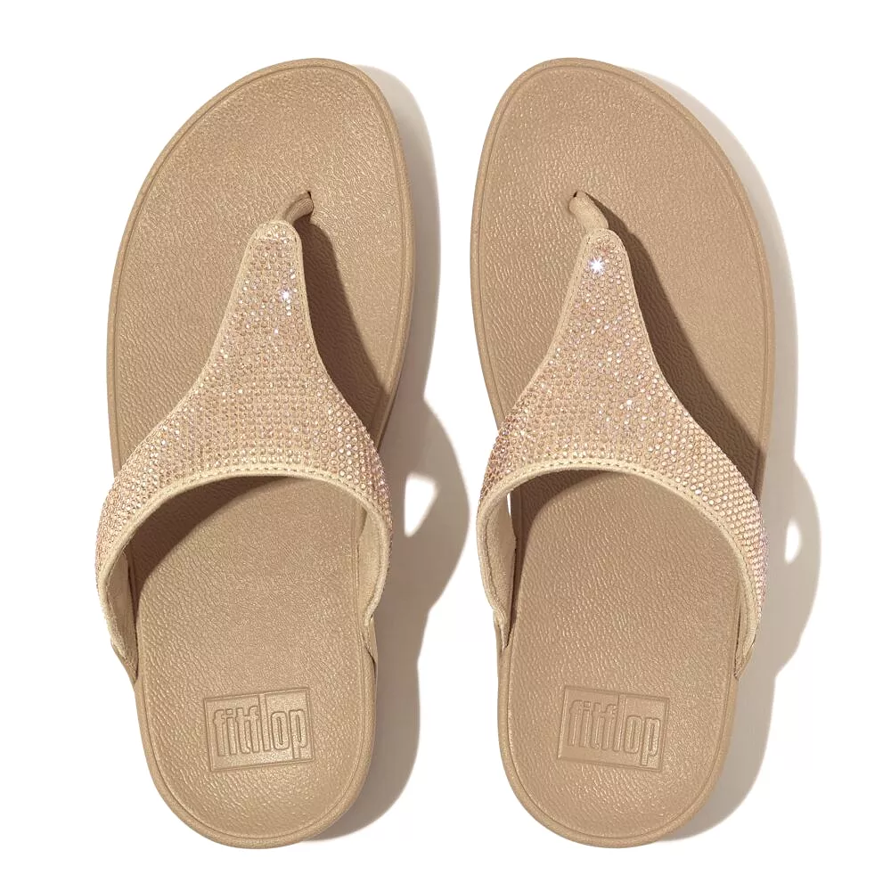 FitFlop Crystal Toe-Post Sandals Latte Beige