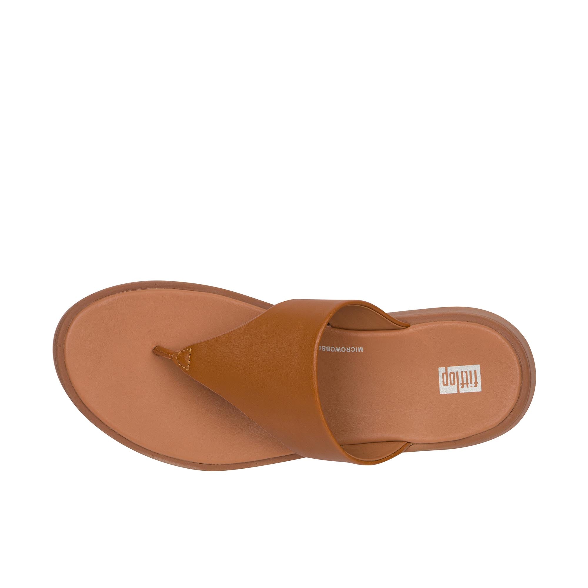 FitFlop Light Tan Leather Toe Post Sandals for Women