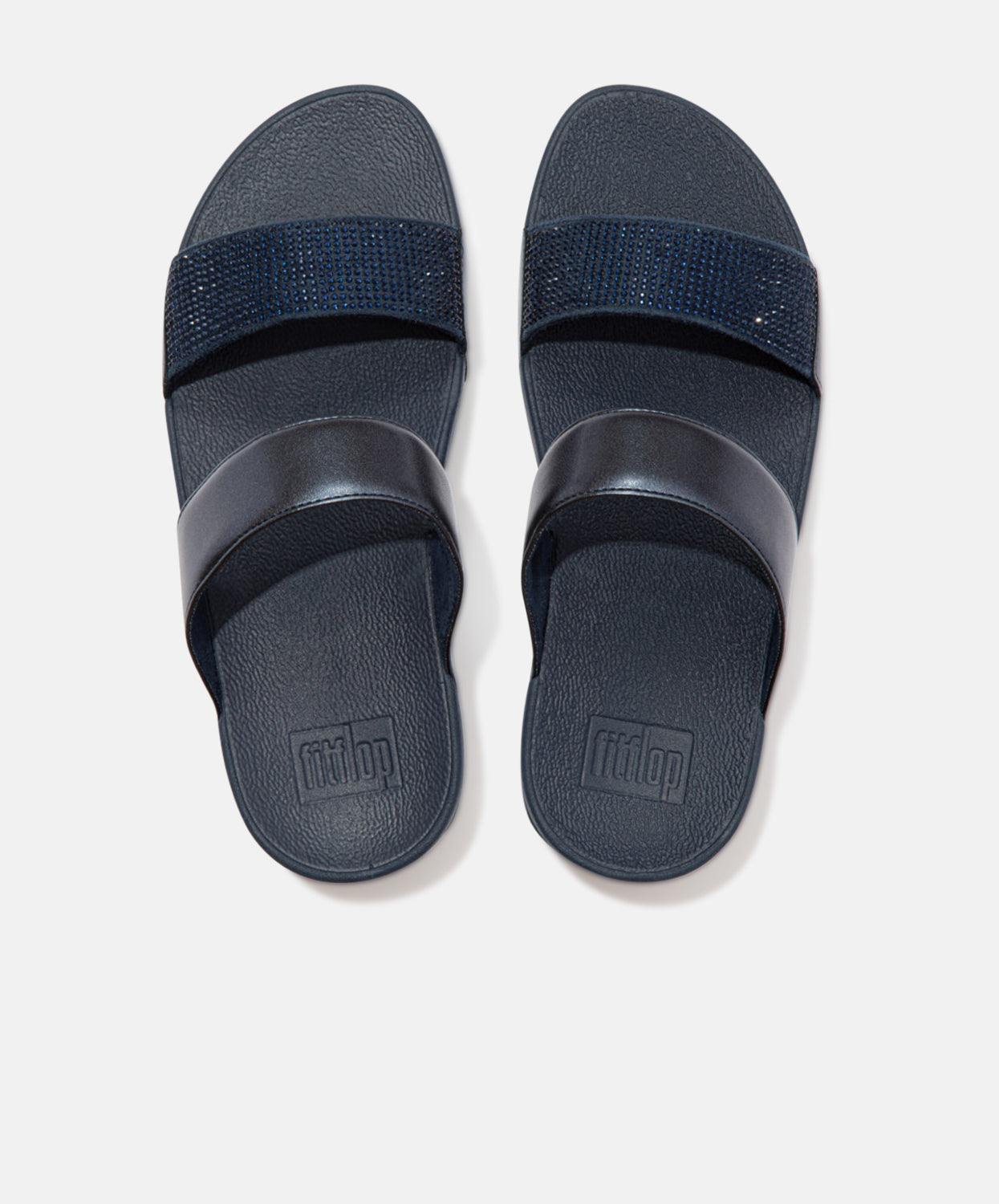 FitFlop Lulu Crystal Midnight Navy Slides