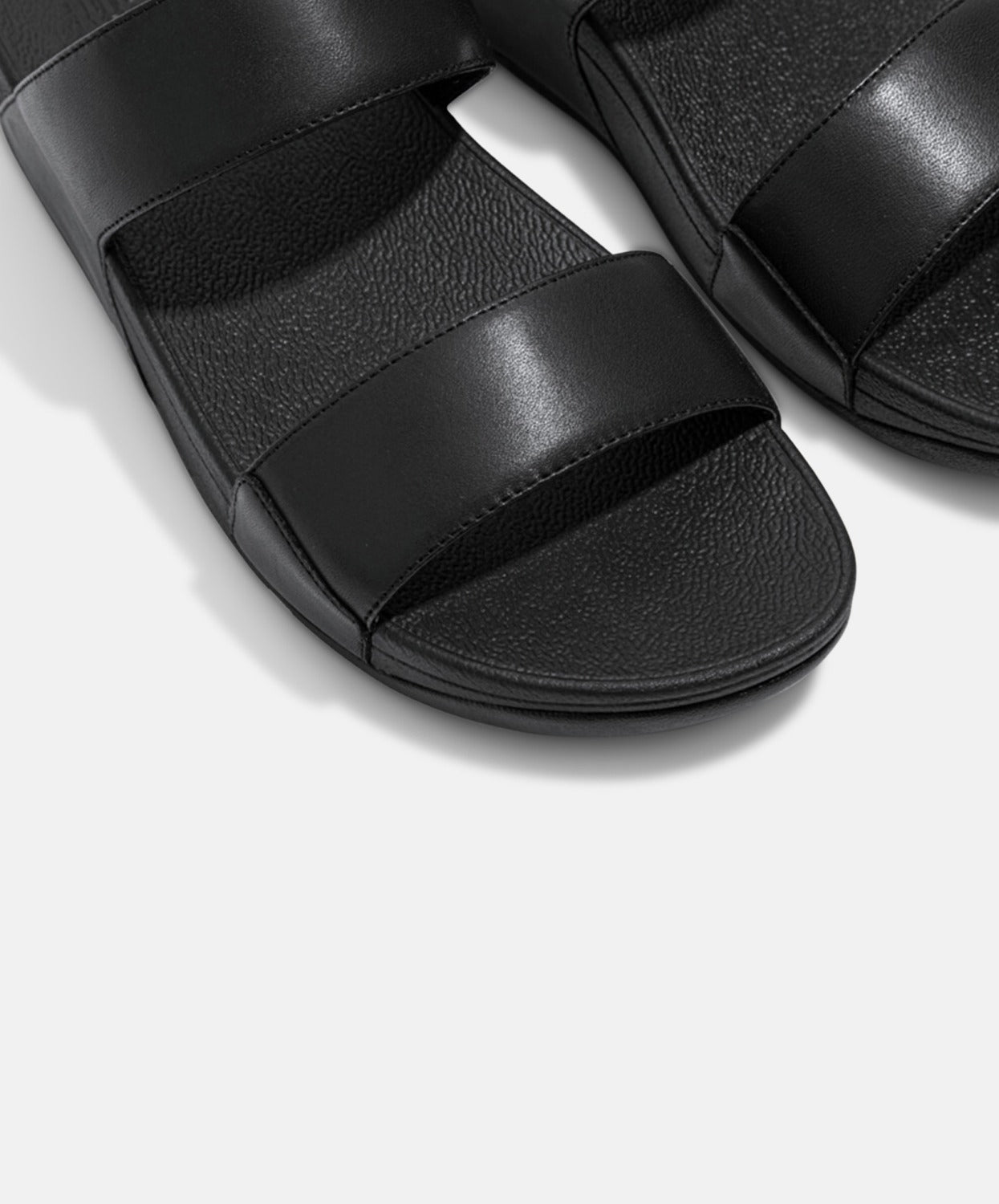 FitFlop Lulu Leather Black Slides - Best Price & Free Shipping