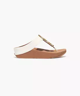 FitFlop Metallic Trim Toe Post Sandals Cream