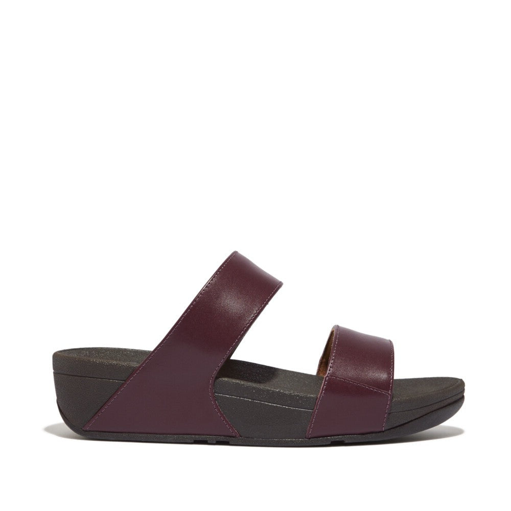 FitFlop Plum Leather Slides