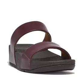 FitFlop Plum Leather Slides