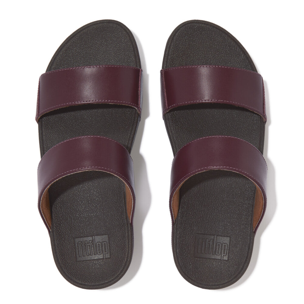 FitFlop Plum Leather Slides