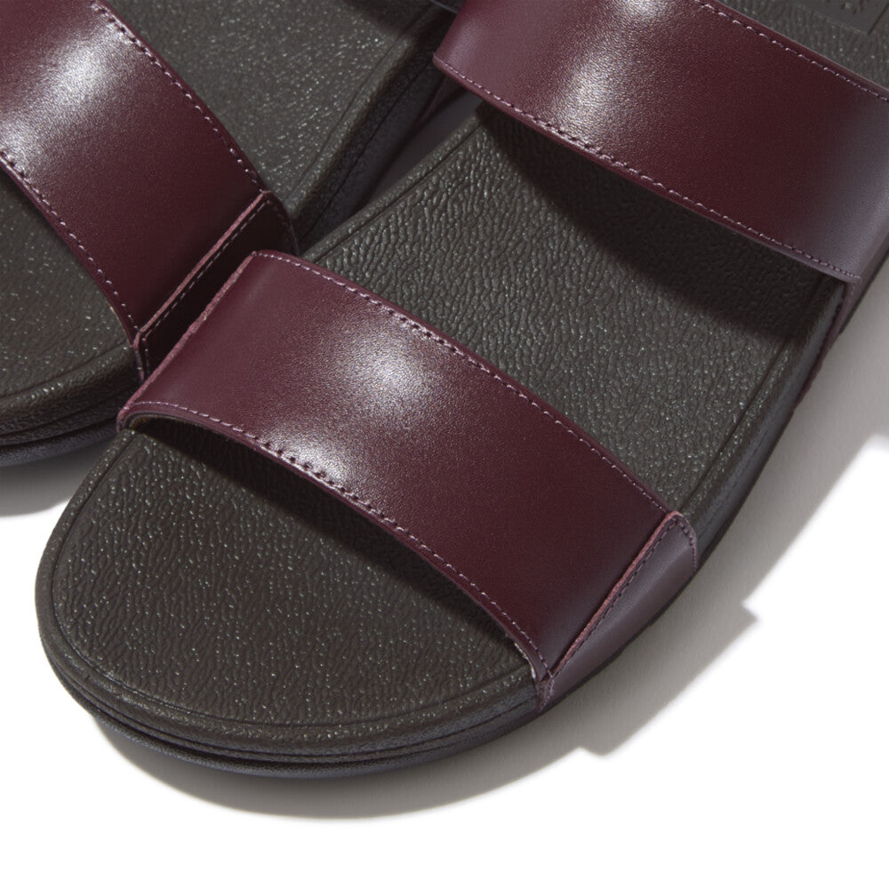 FitFlop Plum Leather Slides