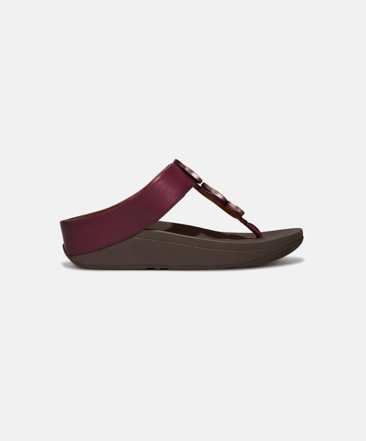 FitFlop Plum sandals with metallic trim toe post