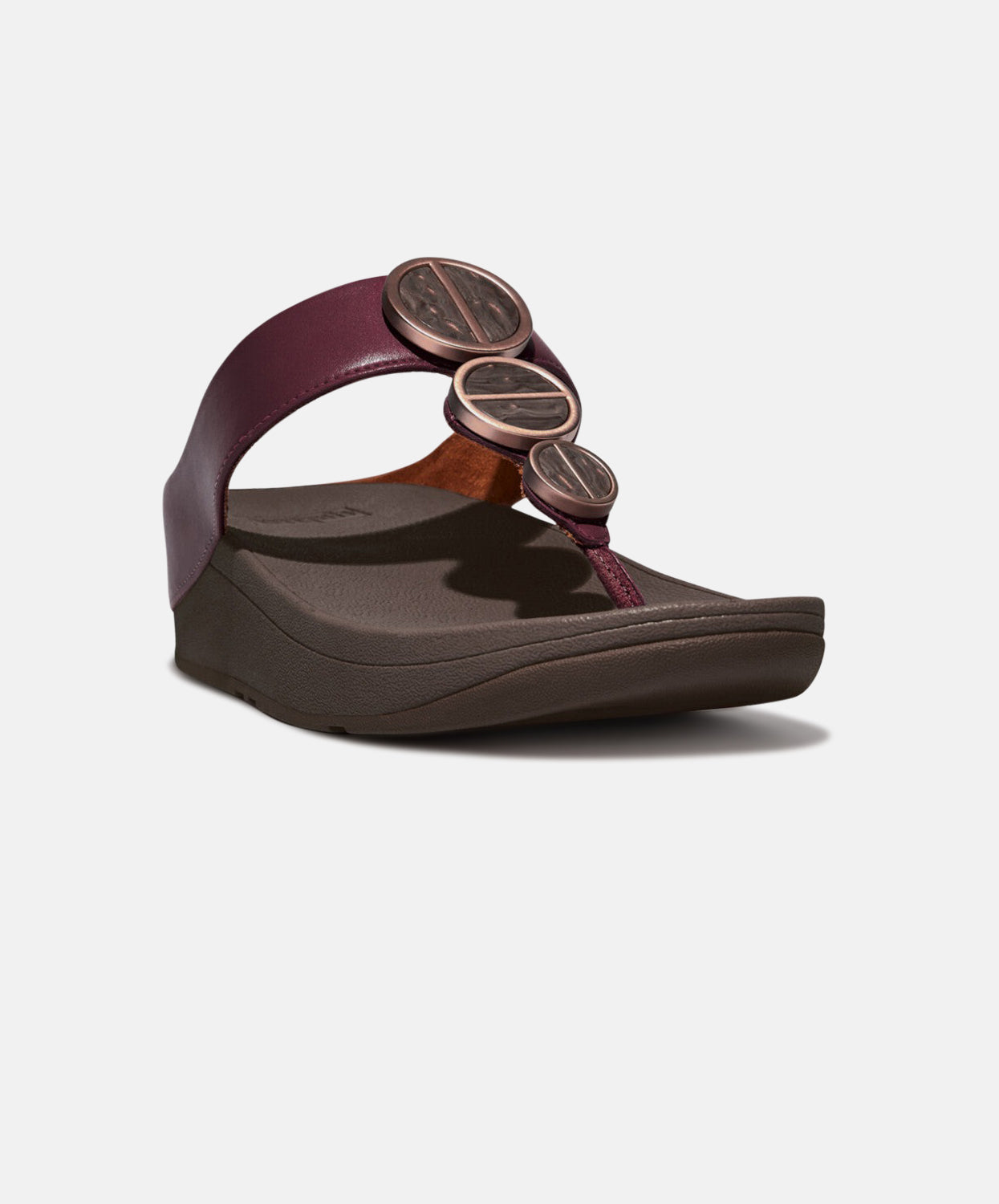 FitFlop Plum sandals with metallic trim toe post