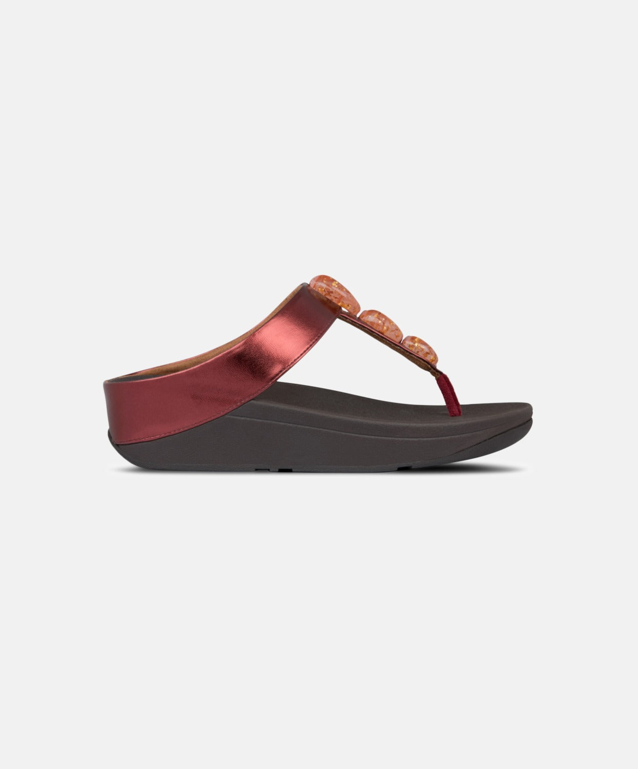 FitFlop Red Metallic Fleck Stone Toe Post