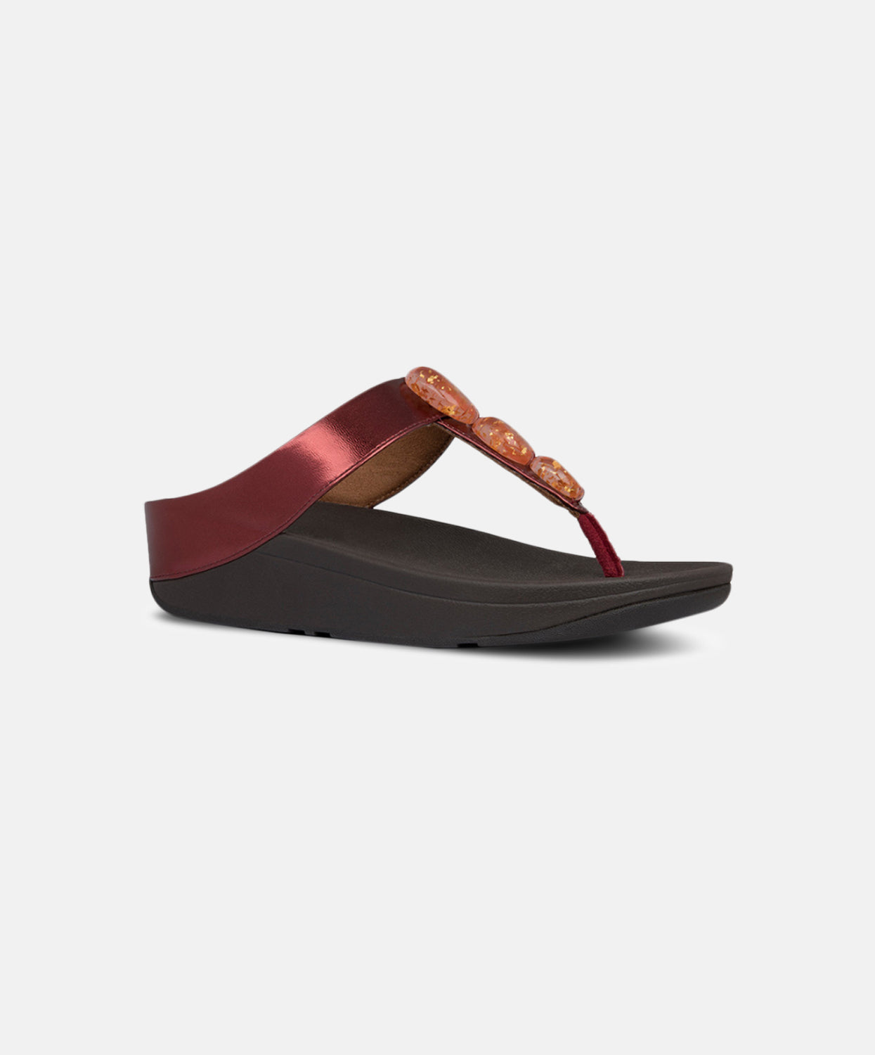 FitFlop Red Metallic Fleck Stone Toe Post