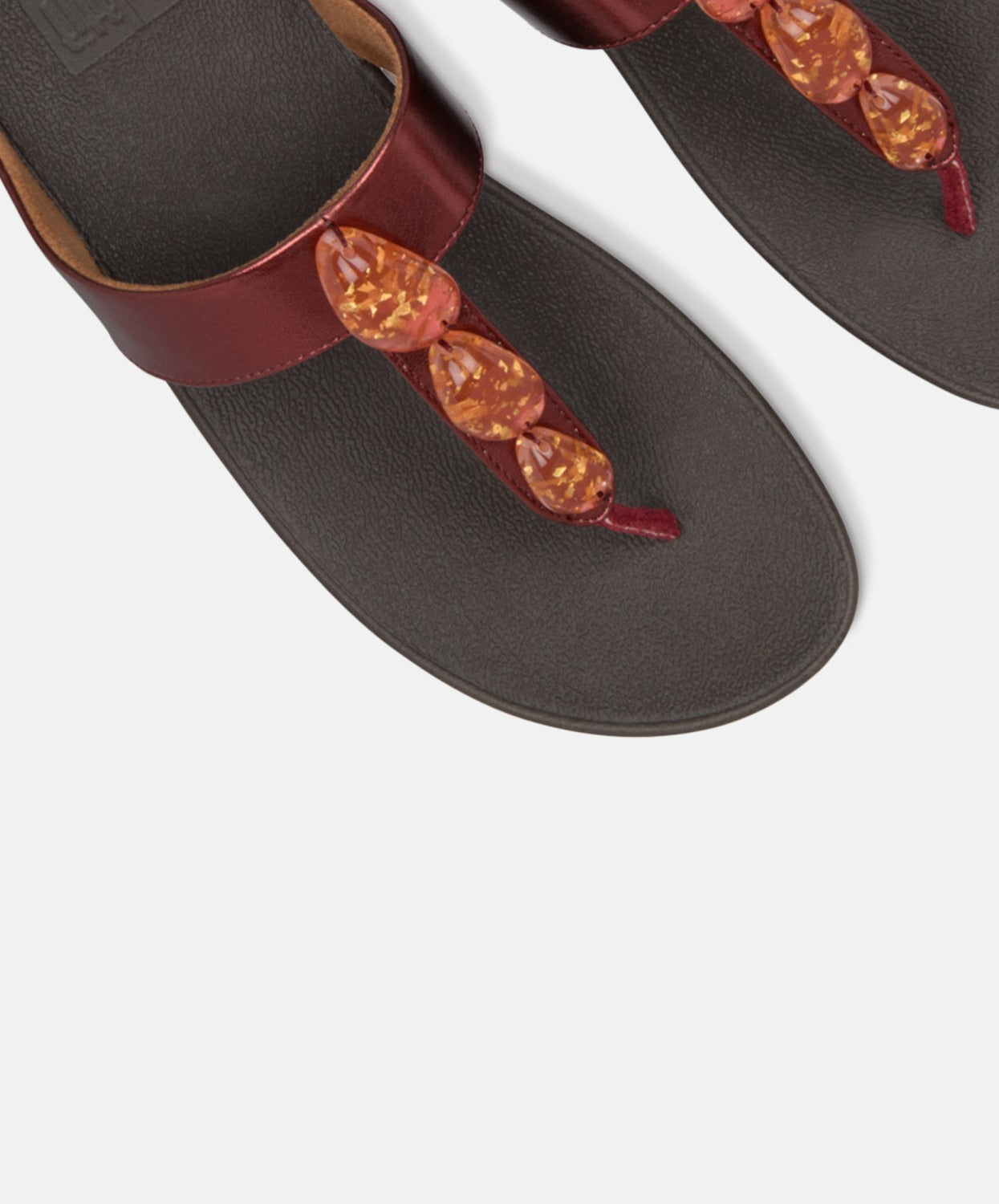 FitFlop Red Metallic Fleck Stone Toe Post