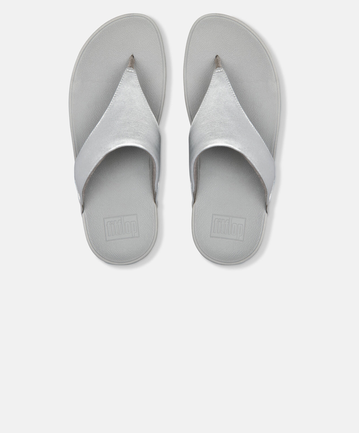 FitFlop Silver Leather Toe-Post Sandals