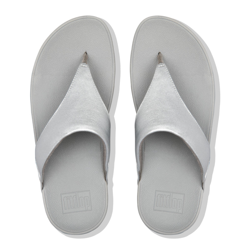 FitFlop Silver Leather Toe-Post Sandals