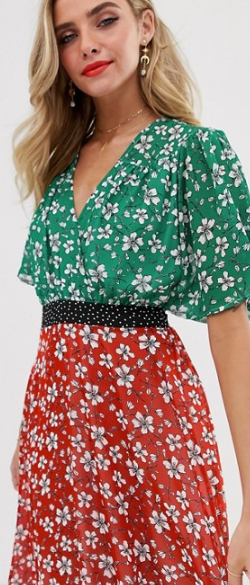 Floral Print Dress Combination