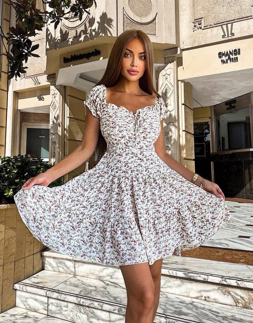 Flower print dress