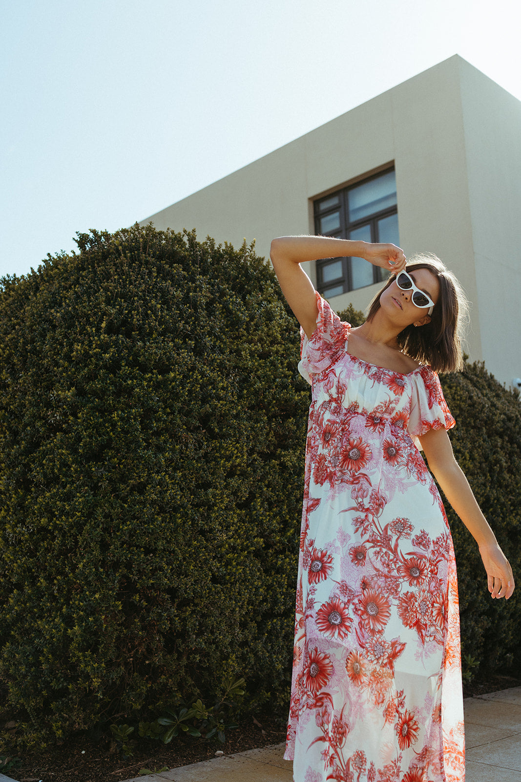 Foreman Red Floral Maxi Dress