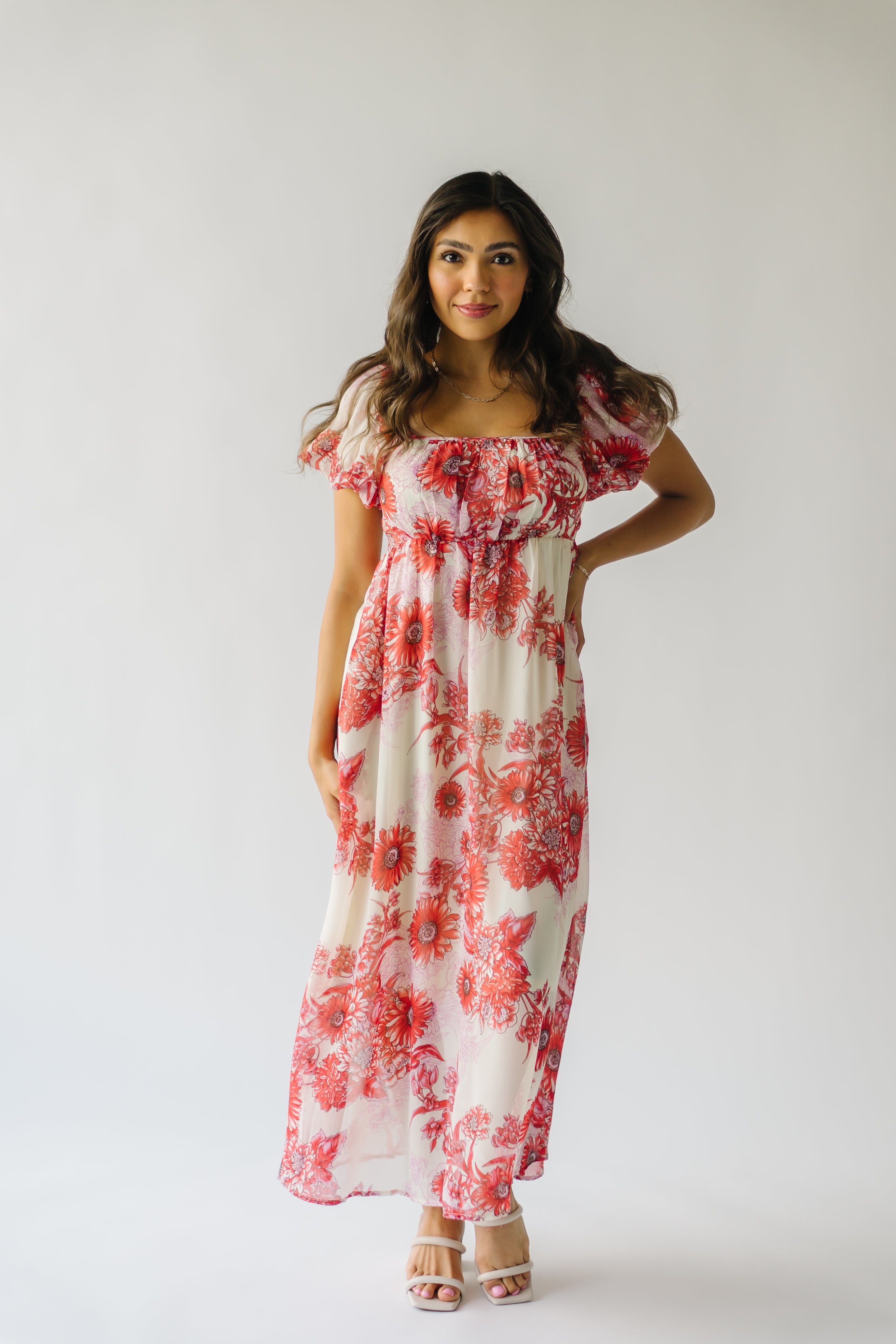 Foreman Red Floral Maxi Dress