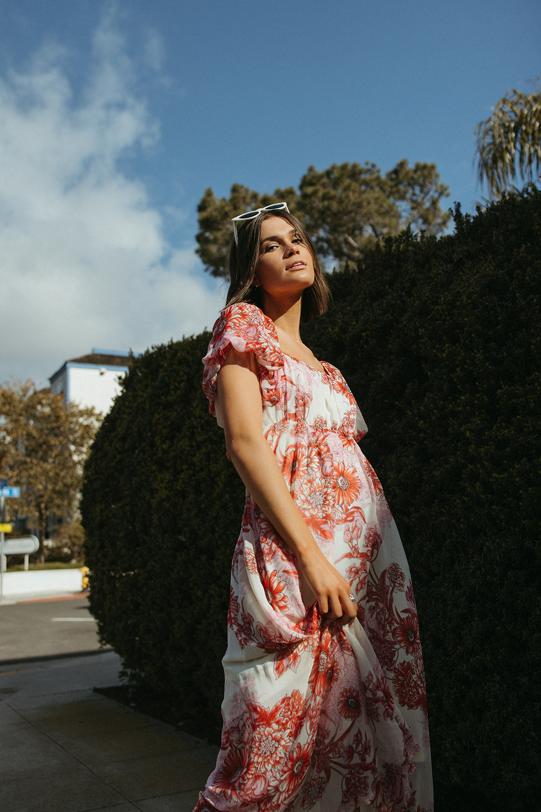 Foreman Red Floral Maxi Dress