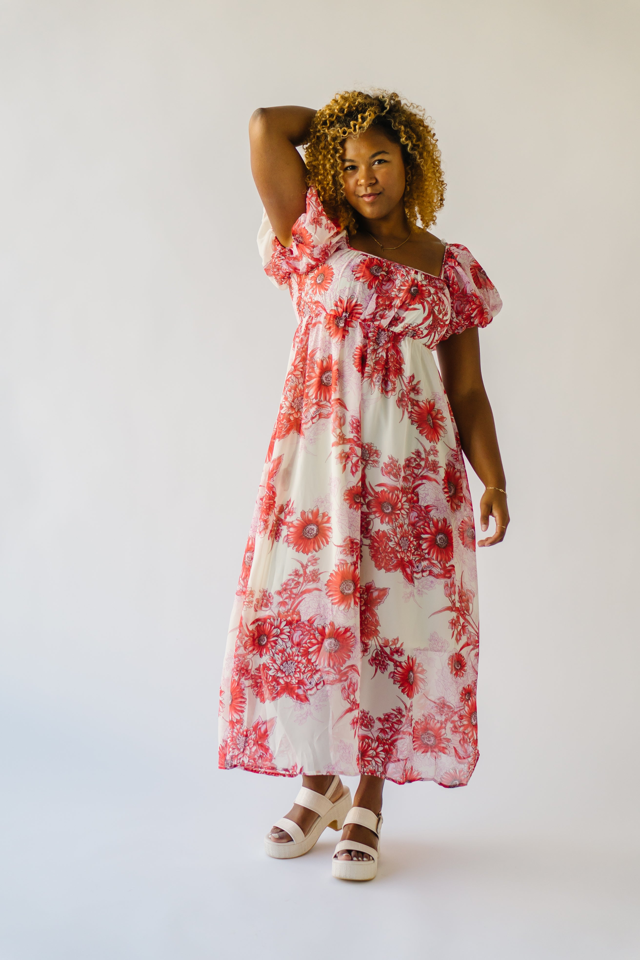 Foreman Red Floral Maxi Dress