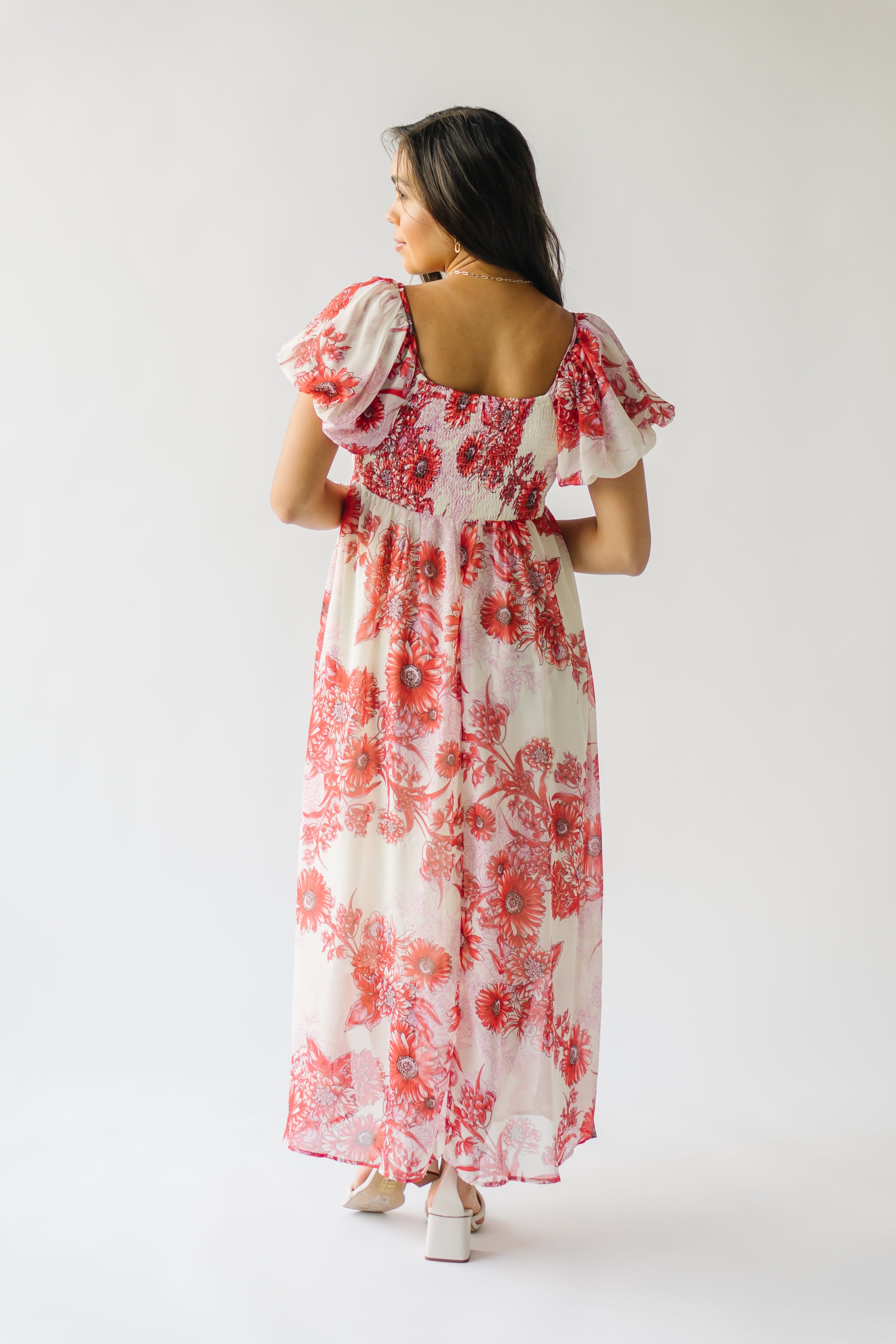 Foreman Red Floral Maxi Dress