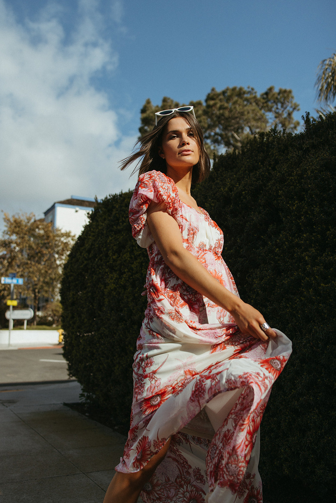 Foreman Red Floral Maxi Dress